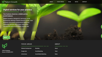 patientgrowth.com home page